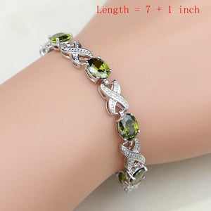 Planet Gates Jewelry Olive Green Cubic Zirconia Jewelry Sets For Women Wedding Earrings/Pendant/Necklace/Rings/Bracelet