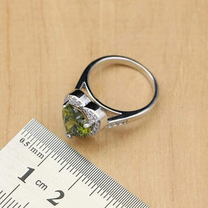 Planet Gates Jewelry Olive Green Cubic Zirconia Jewelry Sets For Women Wedding Earrings/Pendant/Necklace/Rings/Bracelet