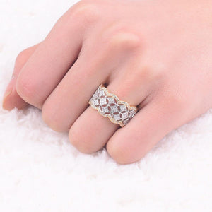 Planet Gates Jewelry Pave 256pcs Simulated DIAMOND CZ RINGS white sapphire 925 Sterling silver & gold for Women gift Size 5-11