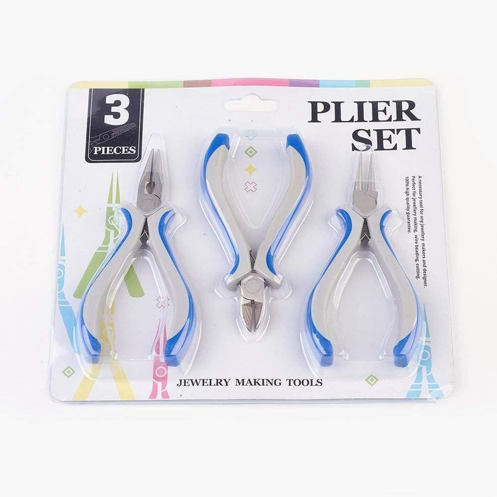 Planet Gates Jewelry Pliers DIY Tool Sets Round Nose Plier Wire Cutter Pliers Bent Nose Side Cutting Pliers Jewelry Making Tools Carbon Steel