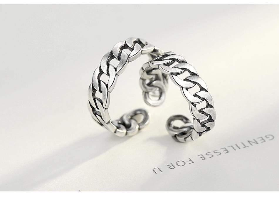 Planet Gates Jewelry Polishing S 925 Sterling Silver Noble Rings for Women & Men Adjustable Cuff Thailand Knitted Ring