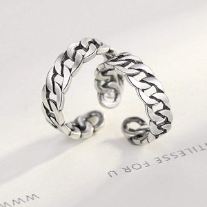 Planet Gates Jewelry Polishing S 925 Sterling Silver Noble Rings for Women & Men Adjustable Cuff Thailand Knitted Ring