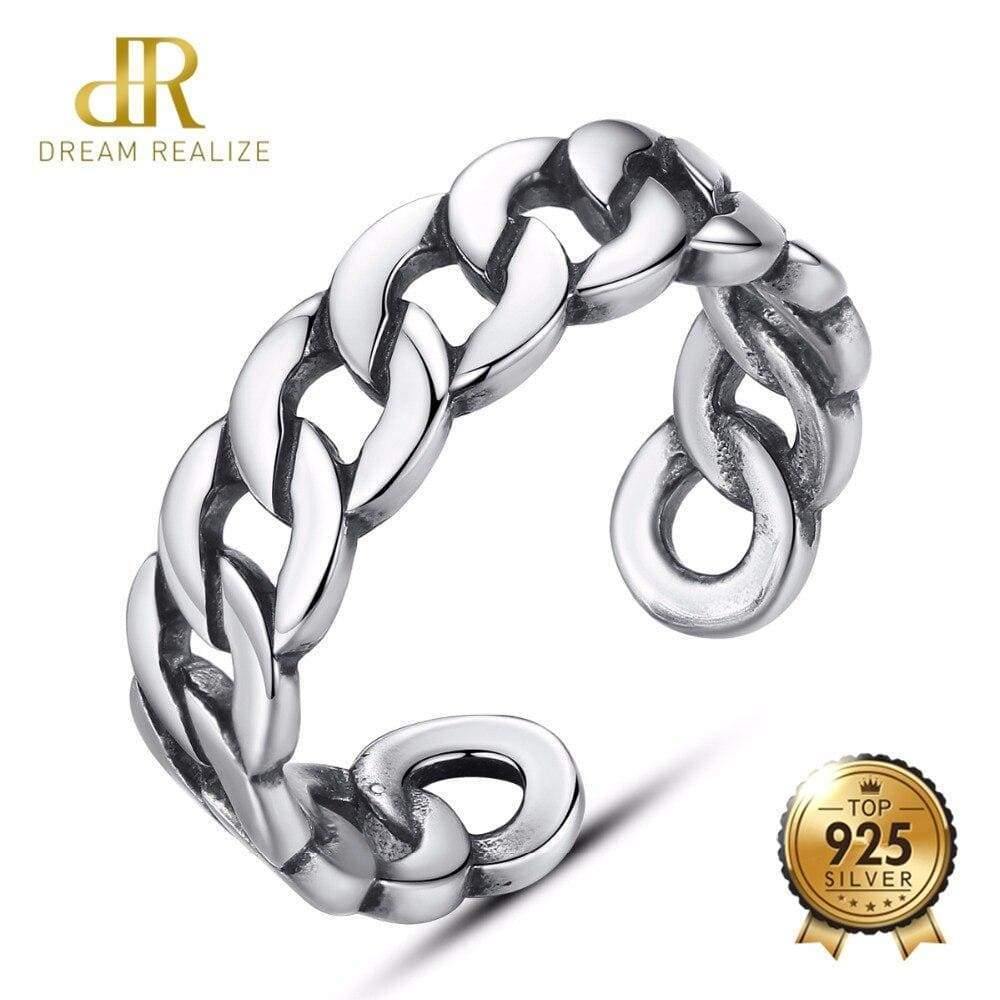 Planet Gates Jewelry Polishing S 925 Sterling Silver Noble Rings for Women & Men Adjustable Cuff Thailand Knitted Ring