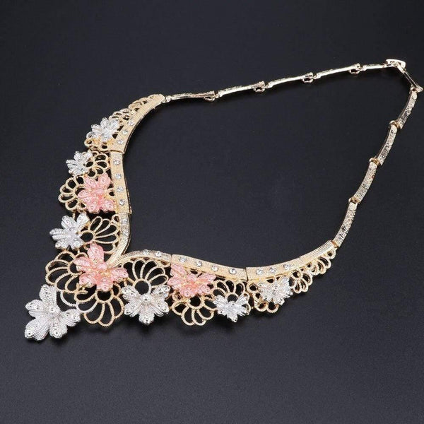 Planet Gates Jewelry Set Flower Shaped Brand Dubai Gold-color Jewelry Set Nigerian Wedding Woman Accessories Jewelry Set