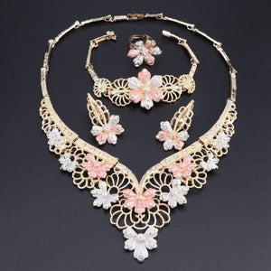 Planet Gates Jewelry Set Flower Shaped Brand Dubai Gold-color Jewelry Set Nigerian Wedding Woman Accessories Jewelry Set
