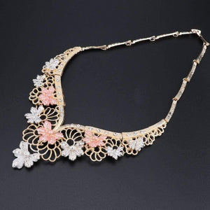 Planet Gates Jewelry Set Flower Shaped Brand Dubai Gold-color Jewelry Set Nigerian Wedding Woman Accessories Jewelry Set