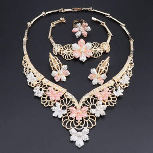 Planet Gates Jewelry Set Flower Shaped Brand Dubai Gold-color Jewelry Set Nigerian Wedding Woman Accessories Jewelry Set
