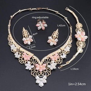 Planet Gates Jewelry Set Flower Shaped Brand Dubai Gold-color Jewelry Set Nigerian Wedding Woman Accessories Jewelry Set