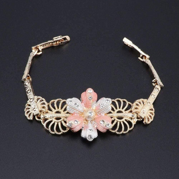 Planet Gates Jewelry Set Flower Shaped Brand Dubai Gold-color Jewelry Set Nigerian Wedding Woman Accessories Jewelry Set