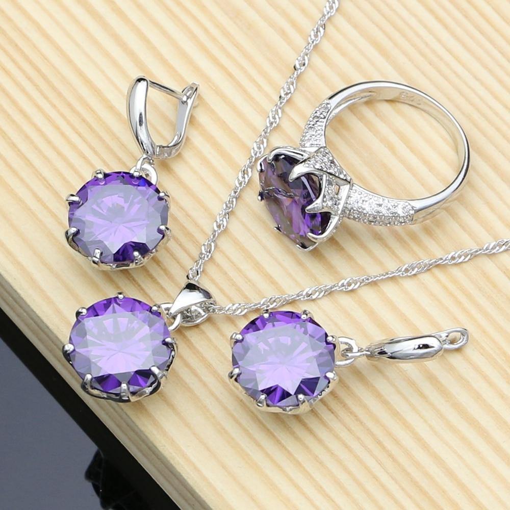 Planet Gates Jewelry Sets 925 Sterling Silver Jewelry Kit For Women Earring/Pendant/Ring/Necklace Sets
