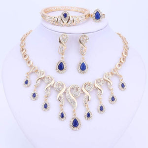 Planet Gates Jewelry Sets For Women Dress Accessories Wedding Bridal Necklace Earrings Bracelet Ring Sets