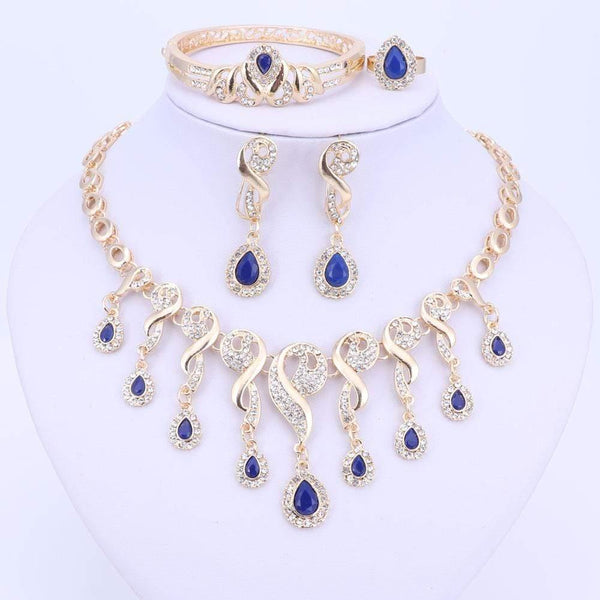 Planet Gates Jewelry Sets For Women Dress Accessories Wedding Bridal Necklace Earrings Bracelet Ring Sets