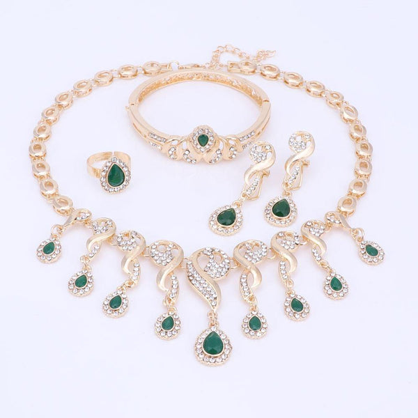Planet Gates Jewelry Sets For Women Dress Accessories Wedding Bridal Necklace Earrings Bracelet Ring Sets