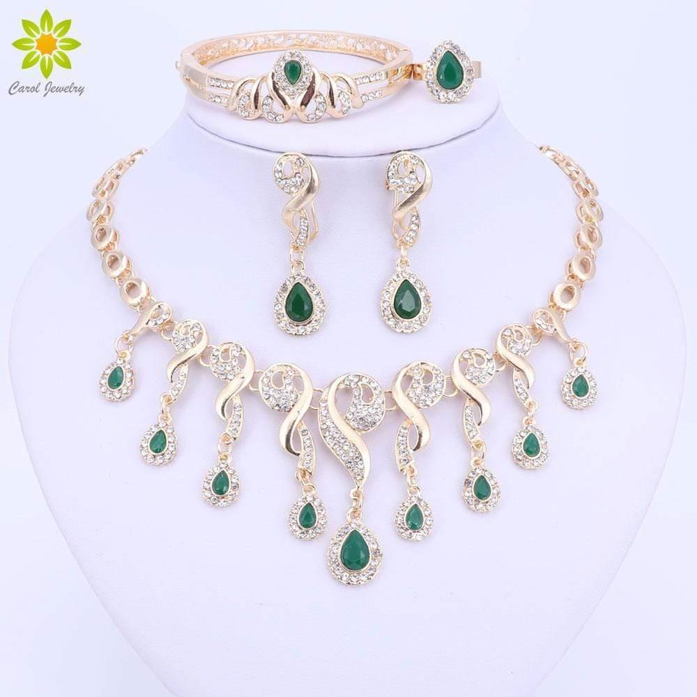 Planet Gates Jewelry Sets For Women Dress Accessories Wedding Bridal Necklace Earrings Bracelet Ring Sets