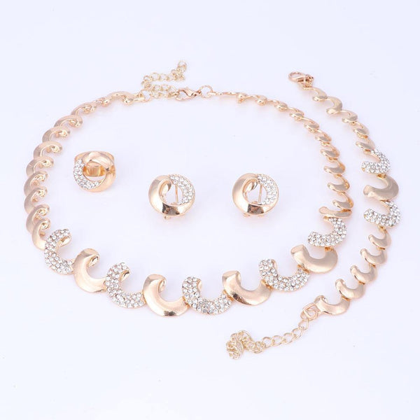 Planet Gates Jewelry Sets For Women Party Nigerian Bridal Crystal Classic Necklace Accessories