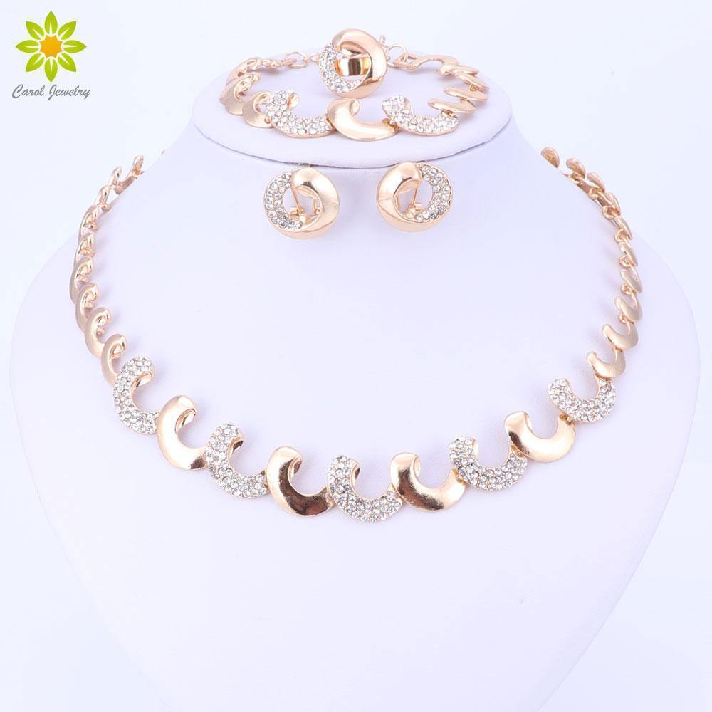 Planet Gates Jewelry Sets For Women Party Nigerian Bridal Crystal Classic Necklace Accessories