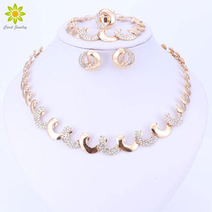 Planet Gates Jewelry Sets For Women Party Nigerian Bridal Crystal Classic Necklace Accessories