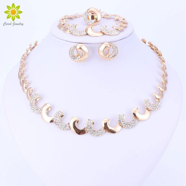 Planet Gates Jewelry Sets For Women Party Nigerian Bridal Crystal Classic Necklace Accessories