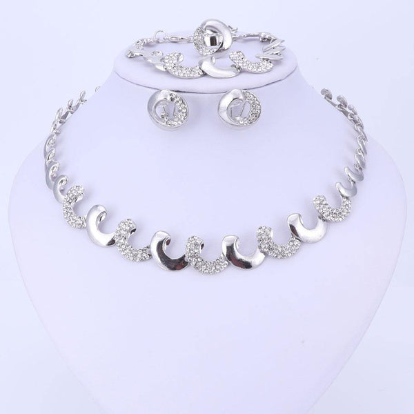 Planet Gates Jewelry Sets For Women Party Nigerian Bridal Crystal Classic Necklace Accessories