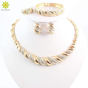 Planet Gates Jewelry Sets Gold Color Trendy Necklace Earrings Bracelet Women Gold Color Jewelry Set Wedding Accessories