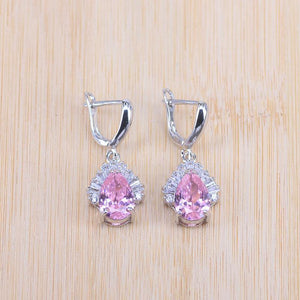 Planet Gates Jewelry Sets Water Drop Cubic Zirconia CZ Stone 925 Sterling Silver Earrings Necklaces Rings Bracelet Set