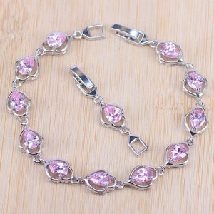 Planet Gates Jewelry Sets Water Drop Cubic Zirconia CZ Stone 925 Sterling Silver Earrings Necklaces Rings Bracelet Set