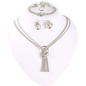 Planet Gates Jewelry Sets Wedding Costume Women Party Gold Color Crystal Necklace Bangle Earring Ring