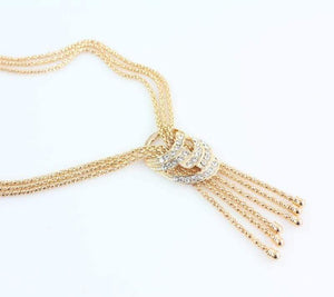Planet Gates Jewelry Sets Wedding Costume Women Party Gold Color Crystal Necklace Bangle Earring Ring