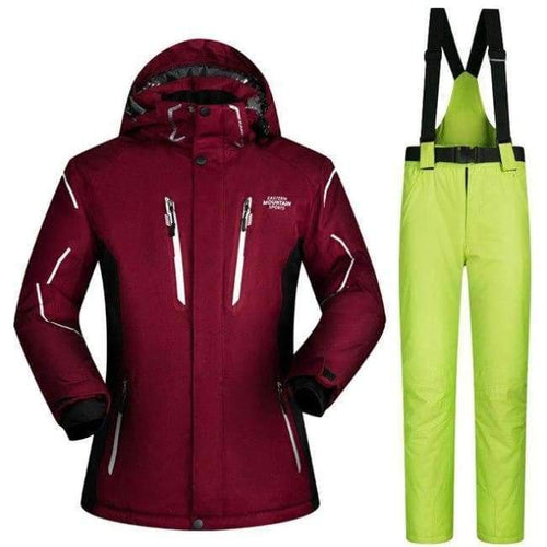Planet Gates JHN And Green / XL Mens Ski Jacket And Pant Outdoor Sport Wear Waterproof Super Warm Snow Snowboard Suit Thicken Cross Country Skiing Clothes Brand
