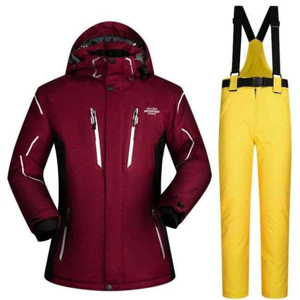 Planet Gates JHN And Yellow / XL Mens Ski Jacket And Pant Outdoor Sport Wear Waterproof Super Warm Snow Snowboard Suit Thicken Cross Country Skiing Clothes Brand