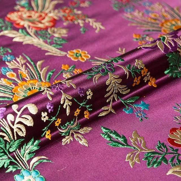 Planet Gates jianghong / 50x75cm Flower Fabrics Brocade Jacquard Pattern Fabric For Sewing Cheongsam And Kimono Material For DIY
