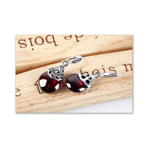 Jiashuntai 100% 925 Sterling Silver Earrings For Women Retro Round Natural Stones Earrings Vintage Thai Silver Jewelry Best Gift