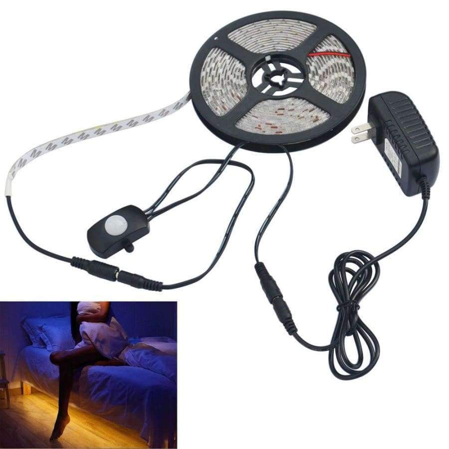 Planet Gates Jiawen PIR motion sensor strip light Waterproof DC 12V 5050 SMD Sensor led strip light + 2A adapter AC 100-240V