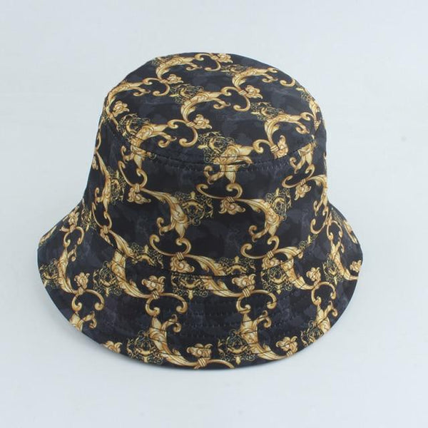 Planet Gates jin lian Harajuku Punk Black Fisherman Hat Panama Bob Casquette Dragon Print Bucket Hats For Women Men Hip Hop Cap Gorro