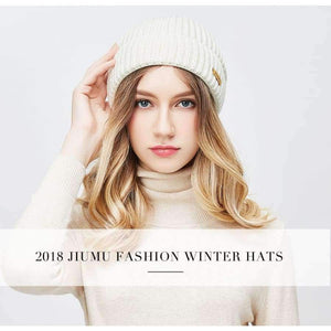 Planet Gates JIUMU Wool Women Beanie 2018 New Thick & Warm Winter Hat Brand Casual Women's Knitted Chunky Soft Skullies gorros mujer invierno