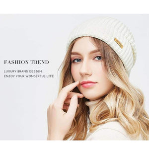 Planet Gates JIUMU Wool Women Beanie 2018 New Thick & Warm Winter Hat Brand Casual Women's Knitted Chunky Soft Skullies gorros mujer invierno