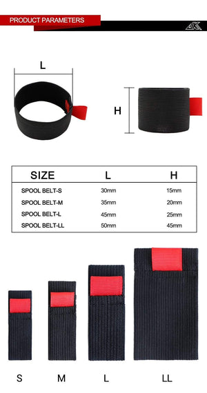 Planet Gates JK 4pcs/pack Black Elastic Fishing Spool Belt Fishing Reel Protection Belt Spinning Wheel Reel Accessories