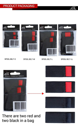 Planet Gates JK 4pcs/pack Black Elastic Fishing Spool Belt Fishing Reel Protection Belt Spinning Wheel Reel Accessories