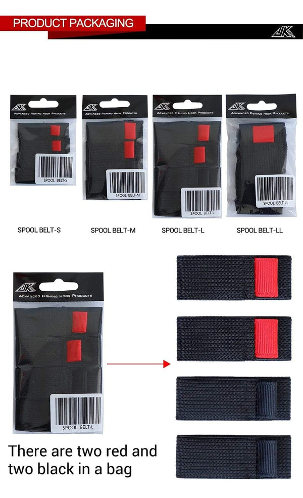 Planet Gates JK 4pcs/pack Black Elastic Fishing Spool Belt Fishing Reel Protection Belt Spinning Wheel Reel Accessories