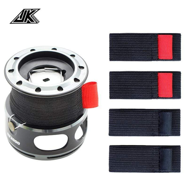 Planet Gates JK 4pcs/pack Black Elastic Fishing Spool Belt Fishing Reel Protection Belt Spinning Wheel Reel Accessories