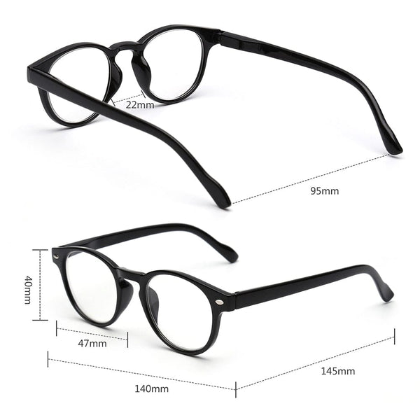 Planet Gates JM Spring Hinge Women Men Reading Glasses Round Magnifier Diopter Presbyopic Glasses