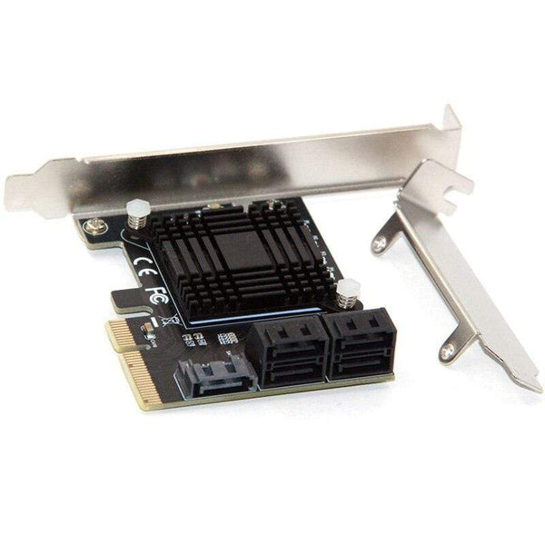 Planet Gates JMB585 Chip 5 Port SATA 3.0 to PCIe Expansion Card 4X Gen 3 PCI Express SATA Adapter SATA 3 Converter with Heat Sink for HDD SSD