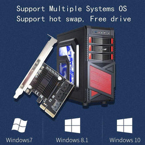 Planet Gates JMB585 Chip 5 Port SATA 3.0 to PCIe Expansion Card 4X Gen 3 PCI Express SATA Adapter SATA 3 Converter with Heat Sink for HDD SSD