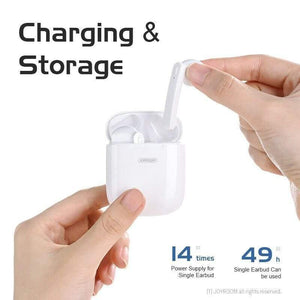 Planet Gates JOYROOM TWS Bluetooth Stereo Noise Earphone Cancelling Wireless Stereo Headset Earbuds With Mic Waterproof HIFI Tone Quality (T04-S)