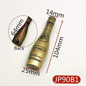 L 103mm Hole CC 64mm Wine Bottle Shape Furniture Handle Knob Pull Of Retro Antique Red Color For Kitchen Cabinet Cupboard Door