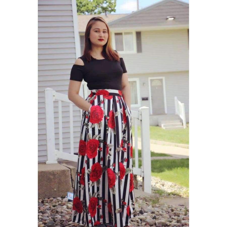 Planet Gates S JRRY New Two Pieces Casual Women Maxi Dresses Short Sleeve Black Top Long Pattern Floral Dress Plus Size 6XL Vestidos