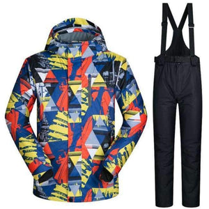 Planet Gates JS And Black / M Winter Ski Suit Men Thermal Jackets Waterproof Snowboard Suits Cross Country Skiing And Snowboarding Jackets For Men