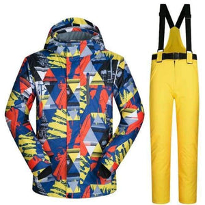 Planet Gates JS And Yellow / M Winter Ski Suit Men Thermal Jackets Waterproof Snowboard Suits Cross Country Skiing And Snowboarding Jackets For Men