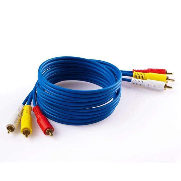 Planet Gates JSJ HIFI OFC 24k gold plated 3RCA Male to 3RCA Male Audio Video Composite AV Cable for Home Theatre DVD VCD Headphone
