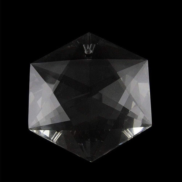 Planet Gates Judaism Glass Prisms Pendant Hexagram Ornament Craft Clear Crystal Chandelier Art 100mm Large Faceted Hanging Part